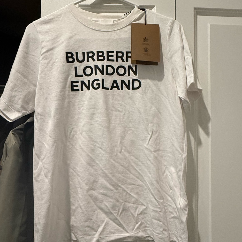 Burberry White Graphic Tee